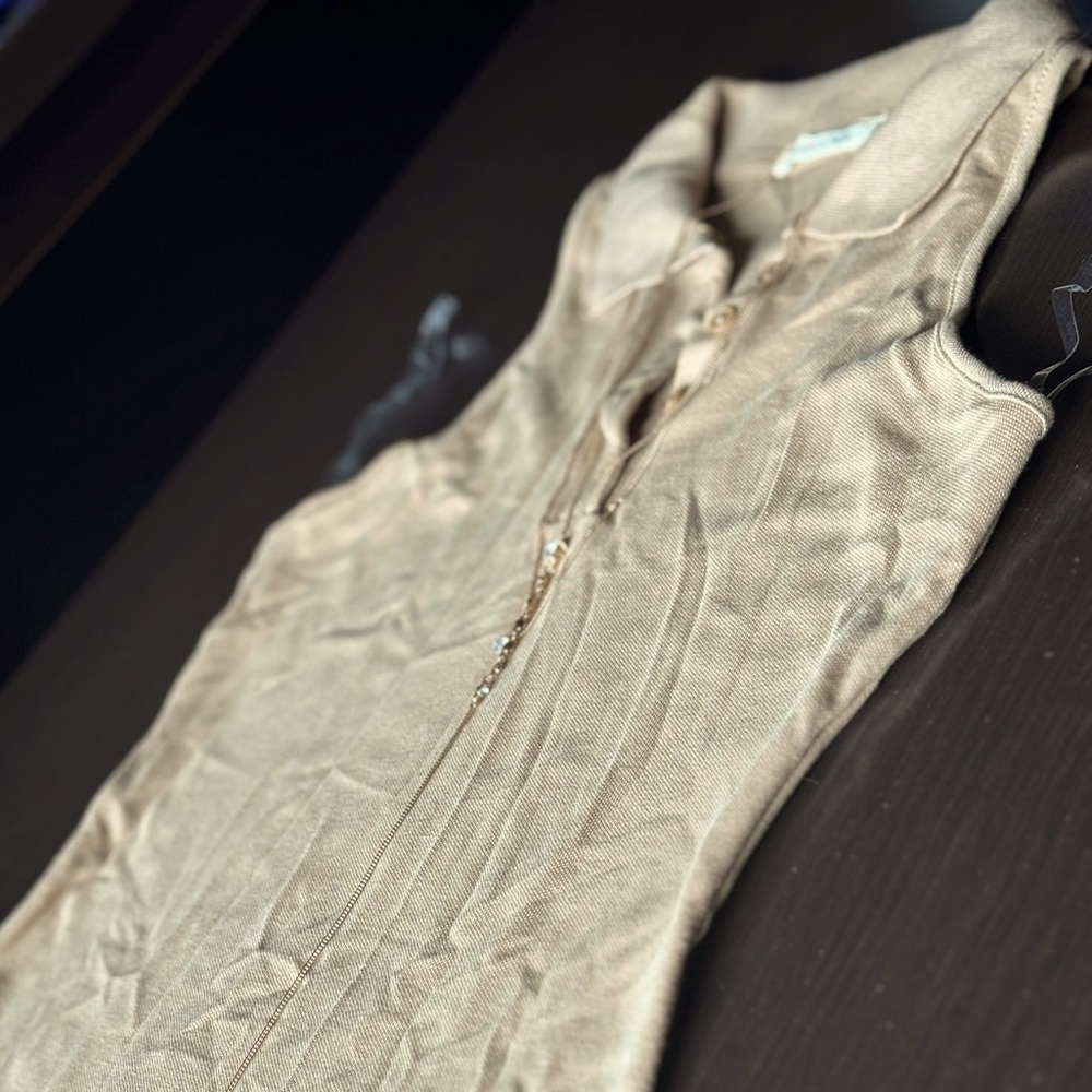 ~Collared Shirt dress - Tan~